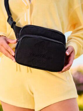 Disney Mickey Mouse Standing Hip Pack Black Fanny Pack Waist Double Pocket